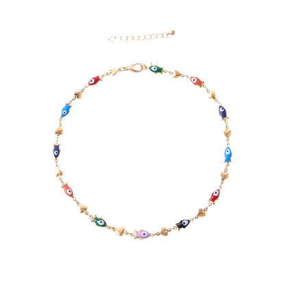 Enamel Fish Charm Necklace Acalora