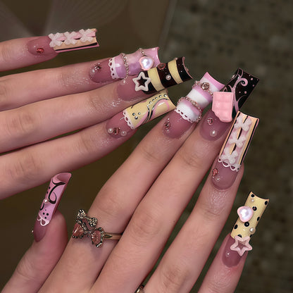 Artistic Statement Press-On Nail Design Acalora