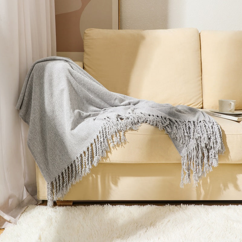 Elegant Fringe Throw Blanket