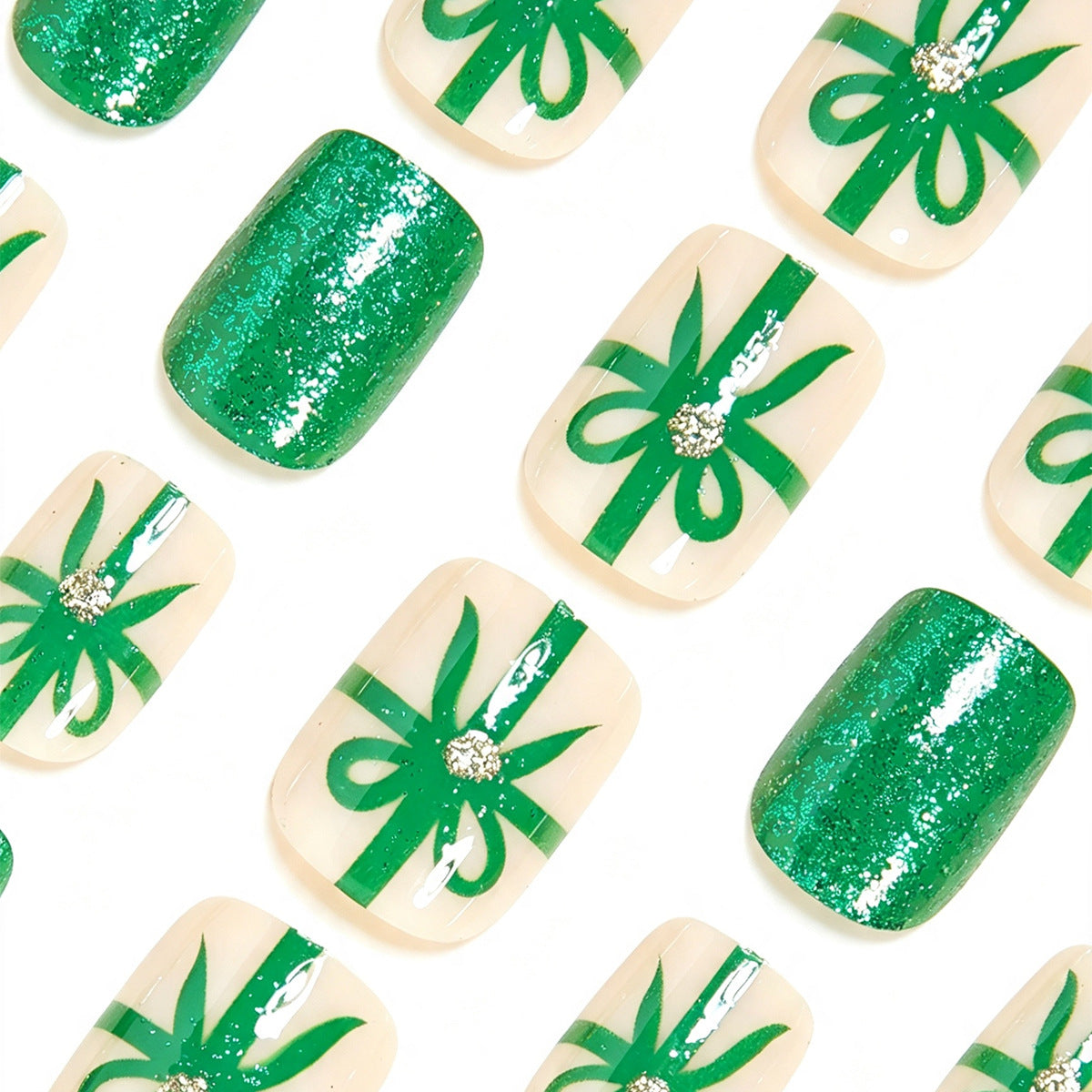 Festive Holiday-Themed Press-On Nail Art Set Acalora