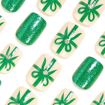 Festive Holiday-Themed Press-On Nail Art Set Acalora