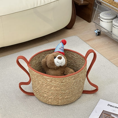 Handwoven Decorative Basket Made of Natural Materials Acalora