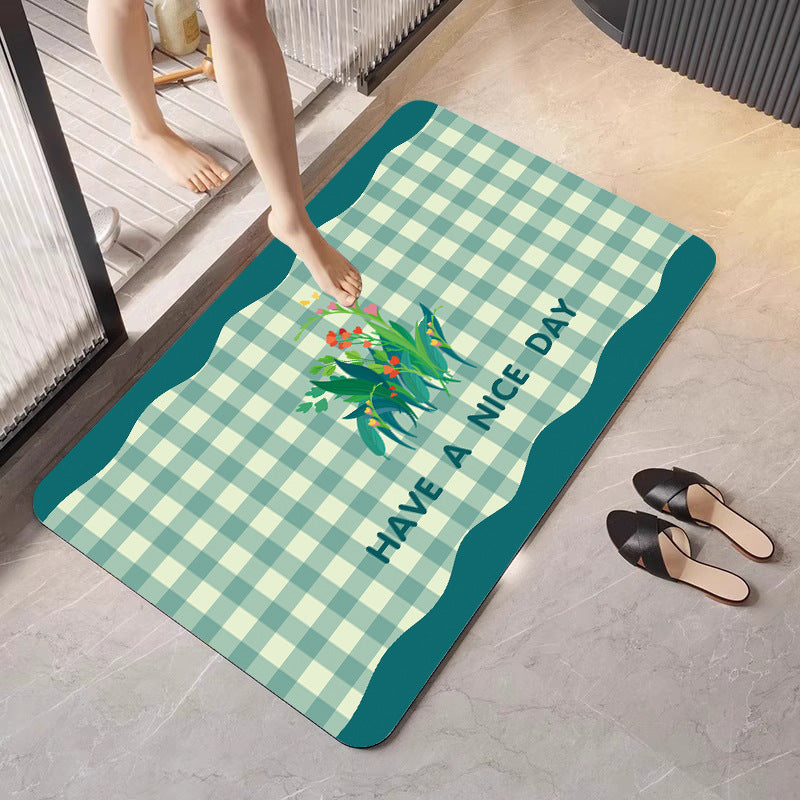 Cheerful Floral Design Indoor Area Mat Acalora