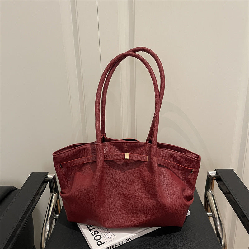 Premium Soft Leather Handheld Tote Bag Acalora