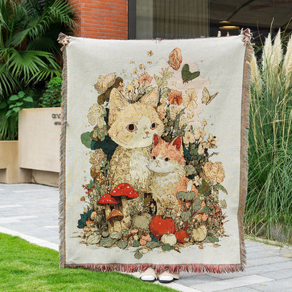 Artistic Cat-Themed Throw Blanket