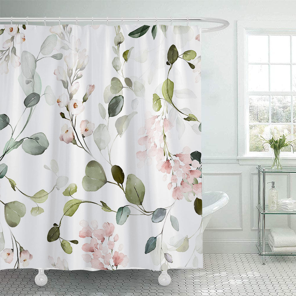 Floral Patterned Shower Curtain