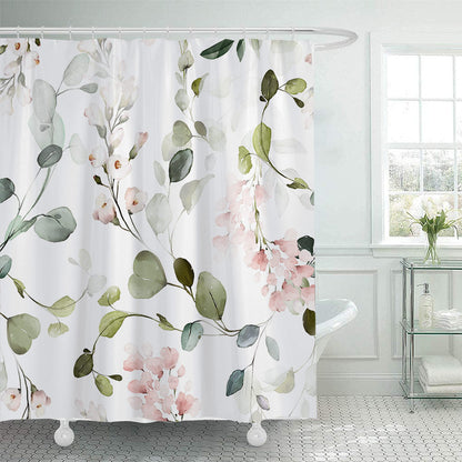 Floral Patterned Shower Curtain
