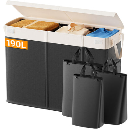 Generous laundry container with removable inner pockets Acalora