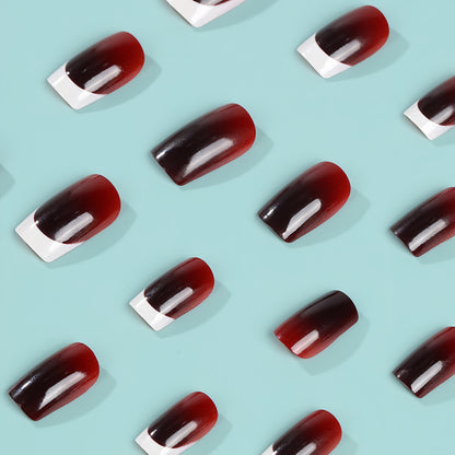 Elegant French Tip Artificial Nails Acalora