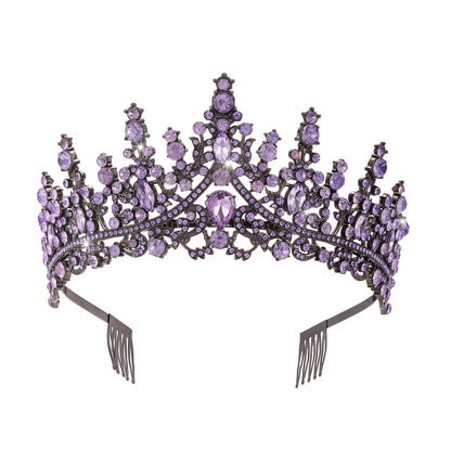 Ladies Opulent Tiara with Black Crystal Detailing Bowlift