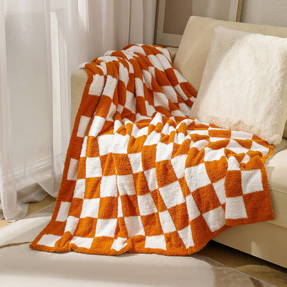 Soft Plush Checkerboard Throw Blanket