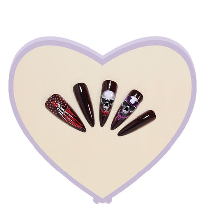 Artistic Gothic Skull Nail Art Tips Acalora