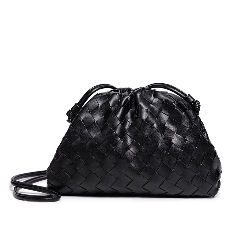 Elegant Woven Leather Bucket Bag Acalora