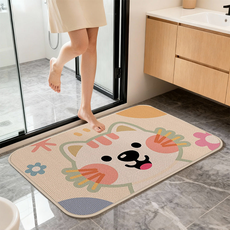Cute Cartoon Cat Bath Mat