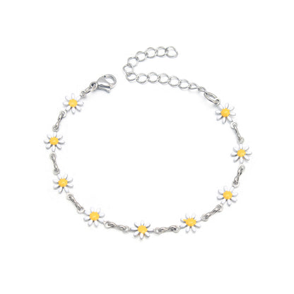 Floral Charm Chain Anklet Acalora
