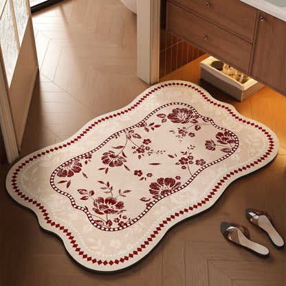 Floral Design Bathroom Mat