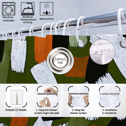 Bold Brushstroke Pattern Four-Piece Bathroom Set