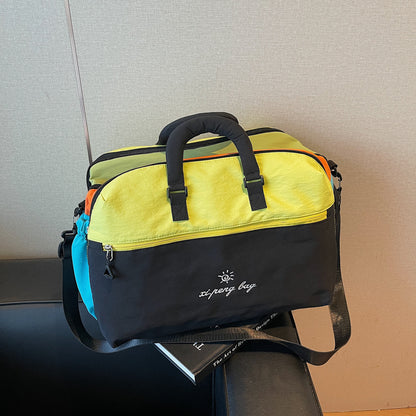 Versatile Color Block Duffle Bag