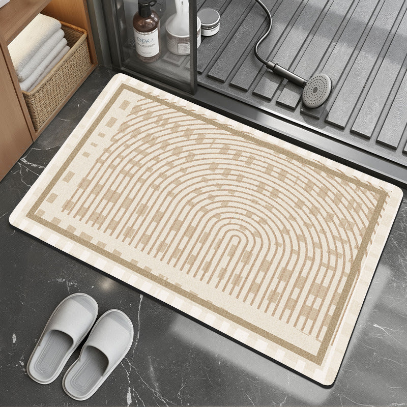 Textured Geometric Bath Mat Acalora