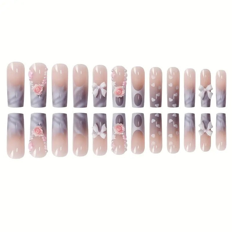 Decorative Heart-Themed Nail Wraps Acalora