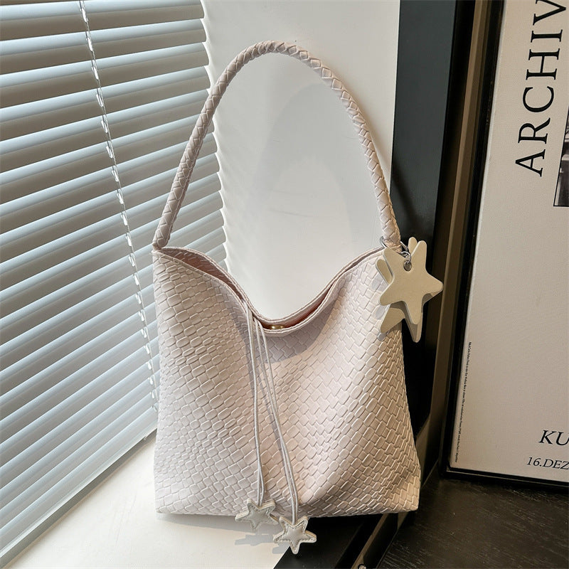Textured Weave Handheld Shoulder Bag Acalora