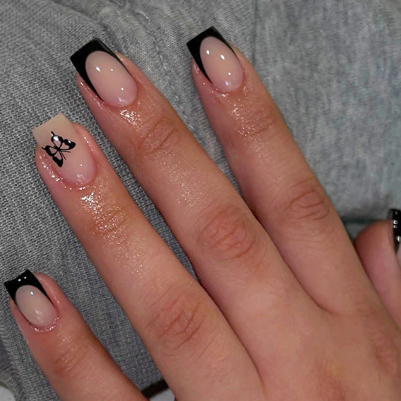 Decorative Press-On Nail Set with Elegant Bow Accents Acalora