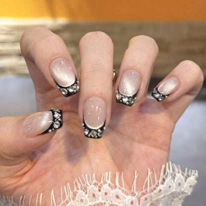 Decorative Rhinestone Tip Press-On Nails Acalora