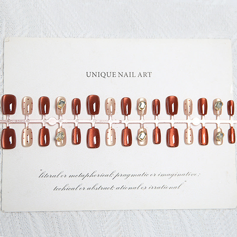 Acrylic nail set with elegant ombre designs and sparkling accents Acalora