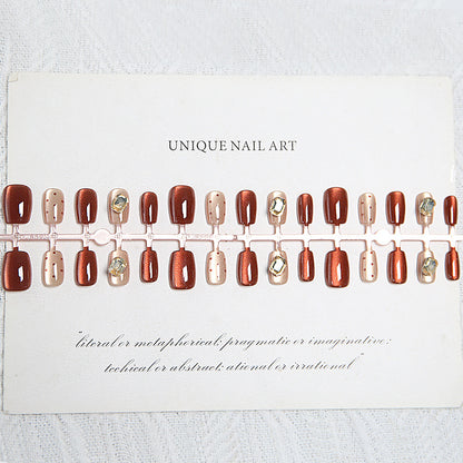 Acrylic nail set with elegant ombre designs and sparkling accents Acalora