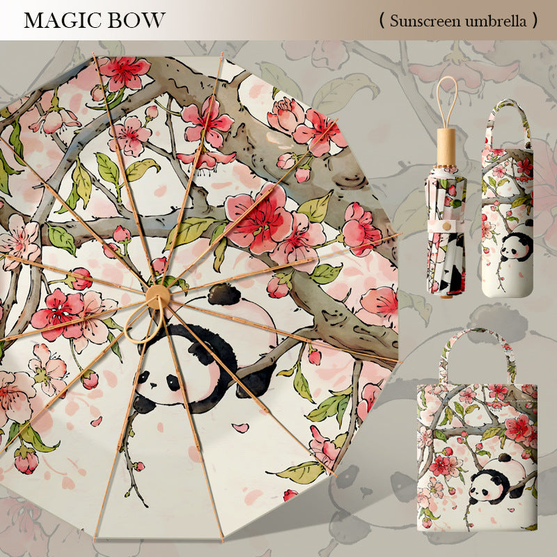 Ladies sun protection umbrella in floral design Bowlift