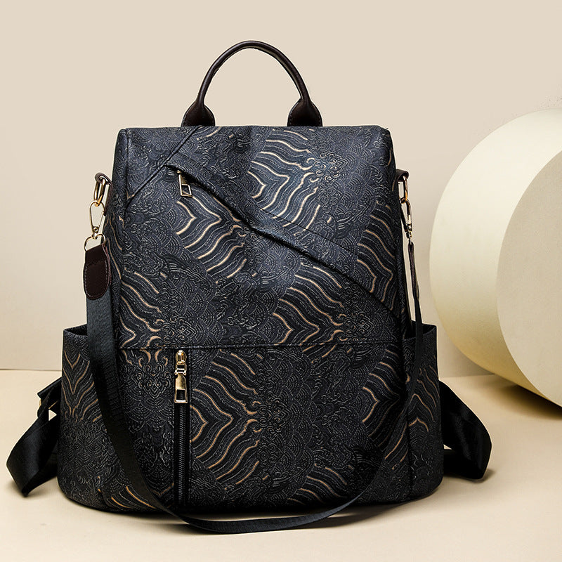 Chic Patterned Travel Backpack Acalora