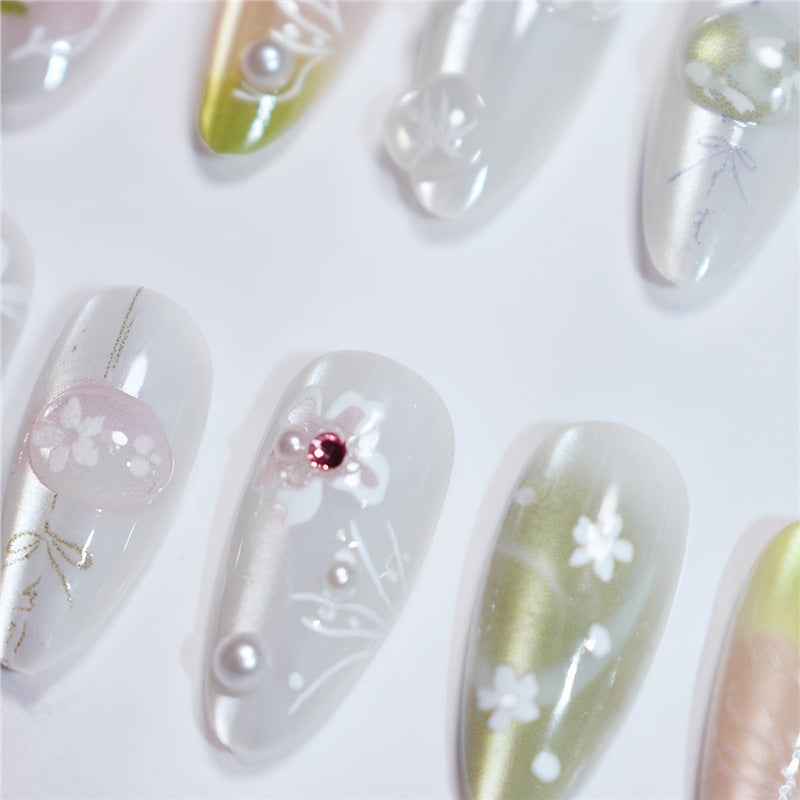 Floral Elegance Press-On Nail Set Acalora
