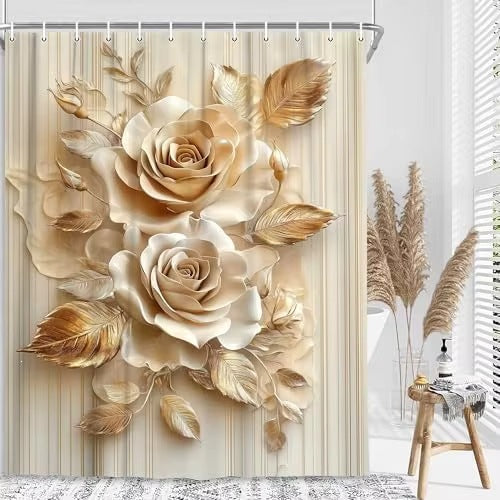 Floral Embossed Shower Curtain