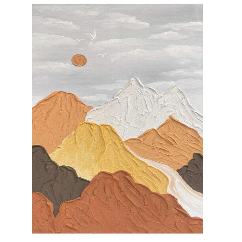 Modern Textured Mountain Landscape Canvas Art