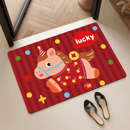 Playful Horse-Themed Memory Foam Bath Mat Acalora
