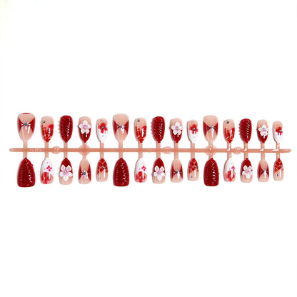 Luxury designed artificial nails with flower accents Acalora