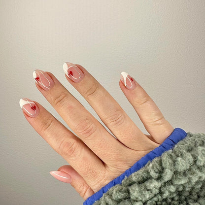 Elegant French Style Artificial Nails Acalora