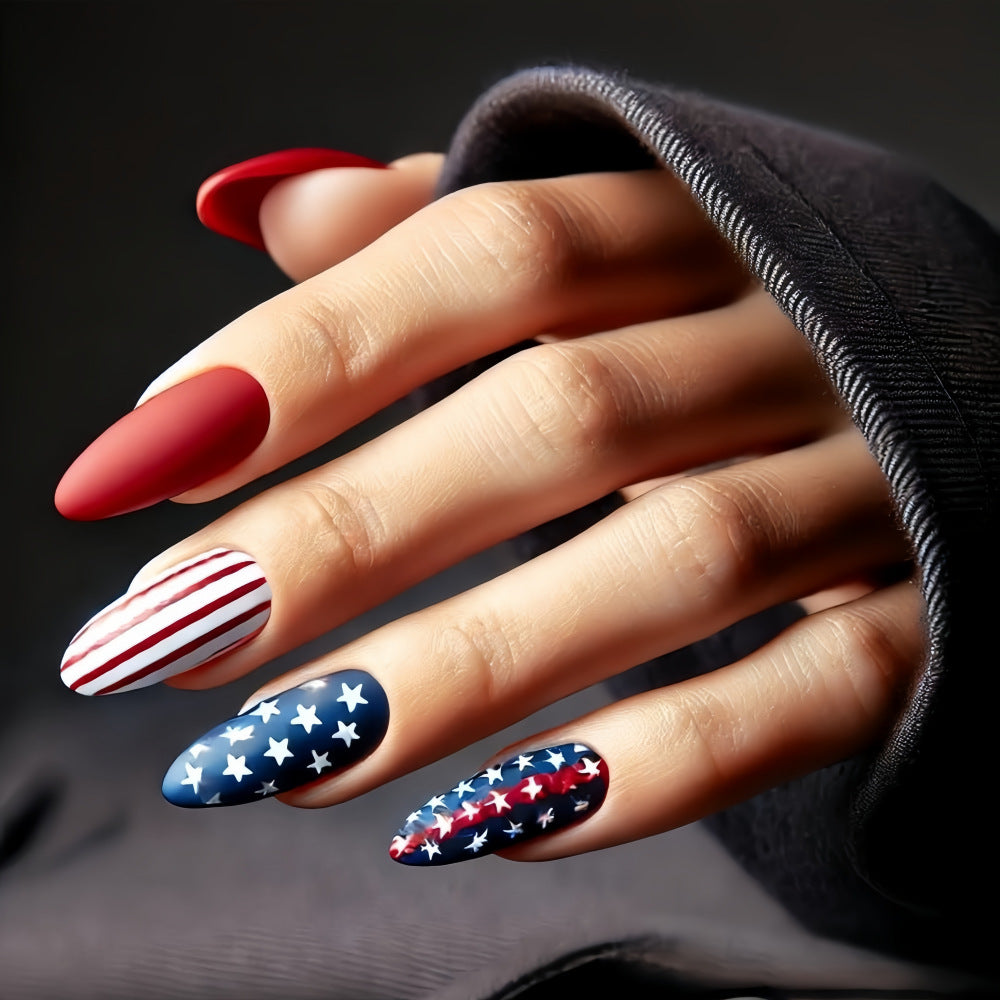 Creative nail art with patriotic designs Acalora