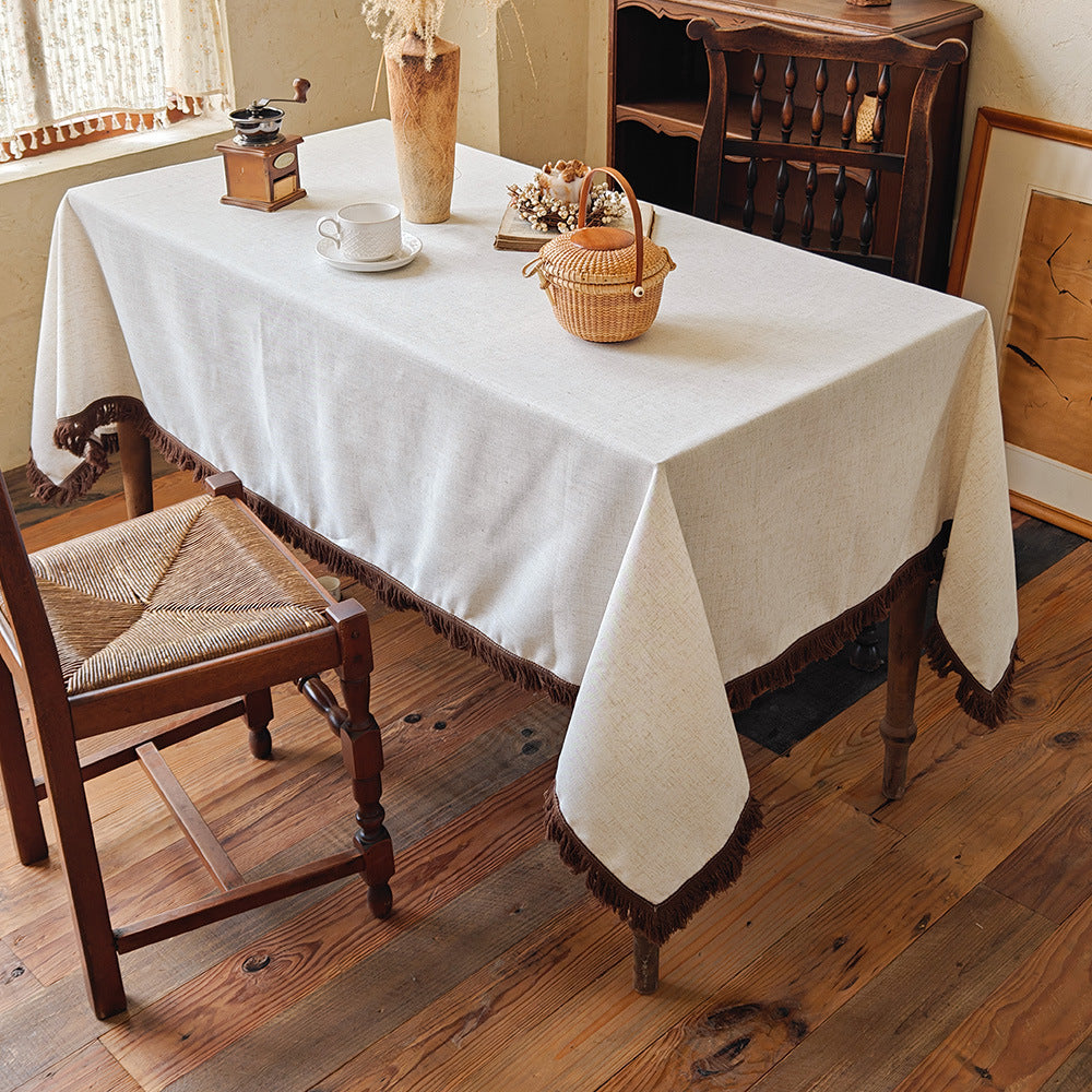 Elegant Fringe Tablecloth