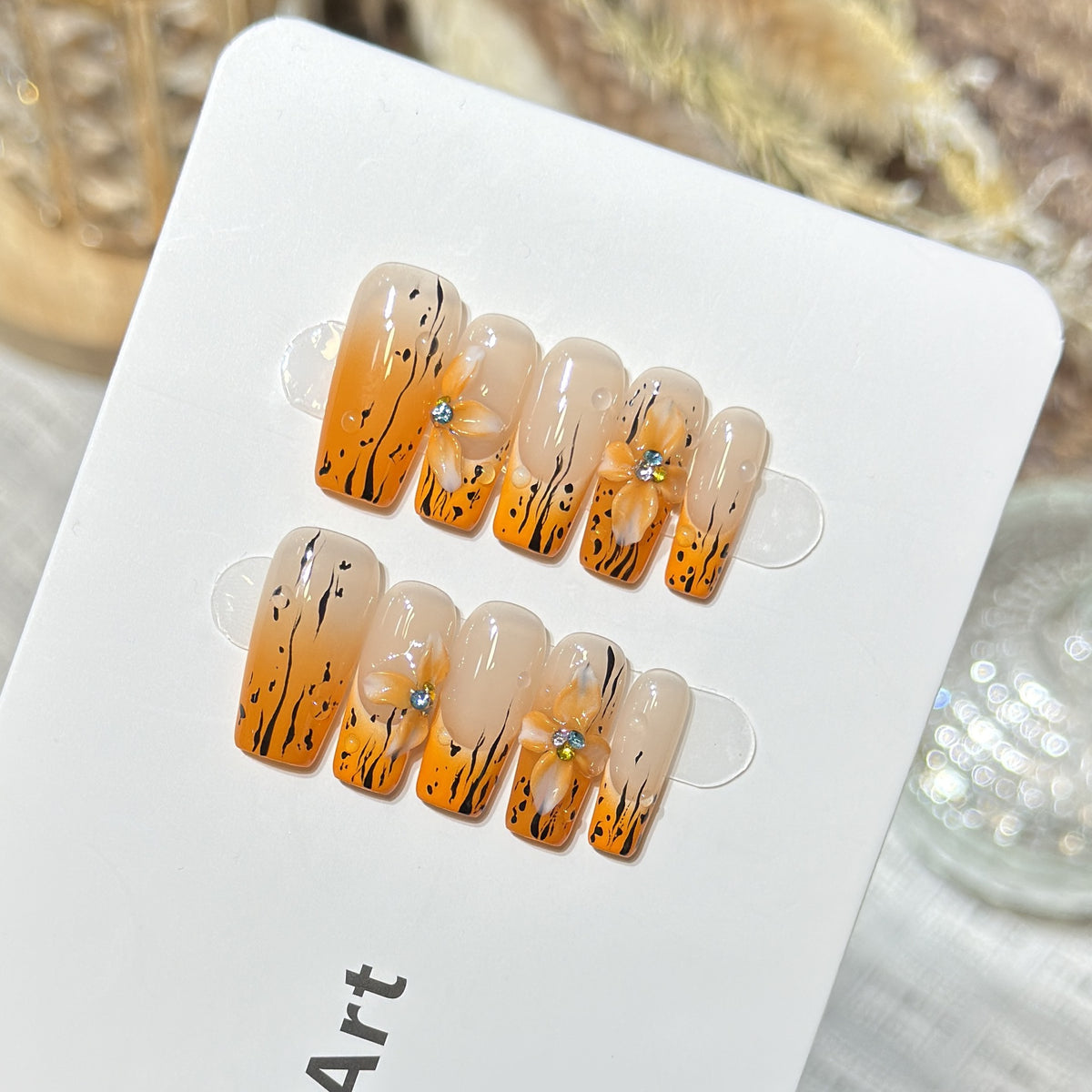 Floral Ombre Press-On Nail Set Acalora