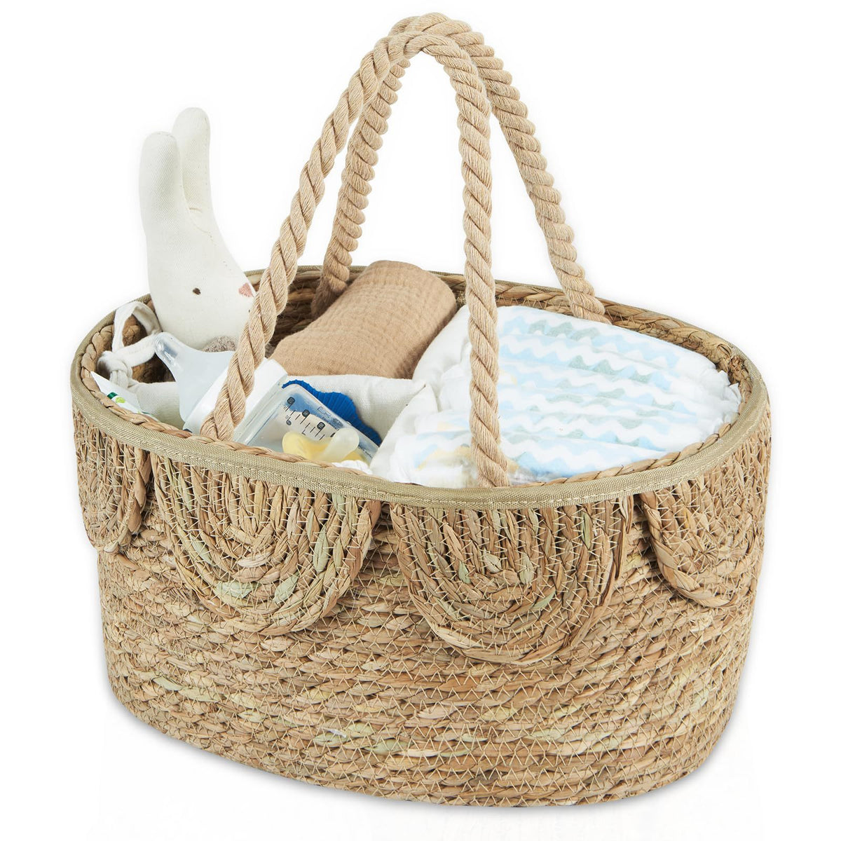 Handwoven decorative basket with ruffles Acalora