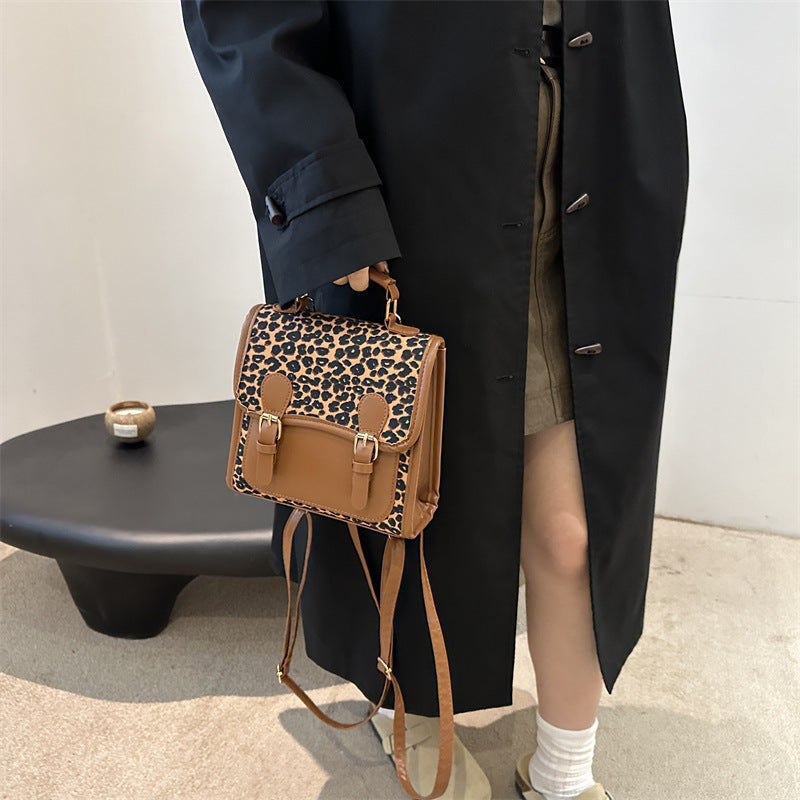 Chic Leopard Print Satchel Crossbody Bag Acalora