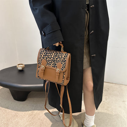 Chic Leopard Print Satchel Crossbody Bag Acalora
