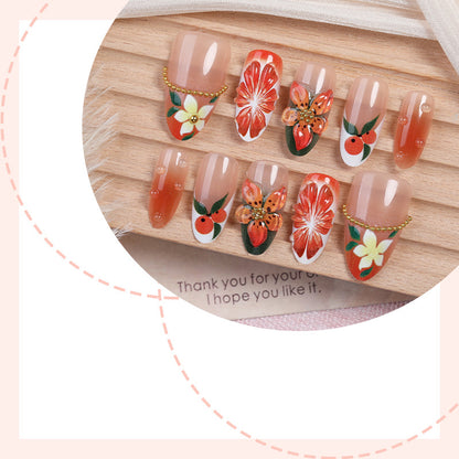 Floral Themed Press-On Nail Set Acalora