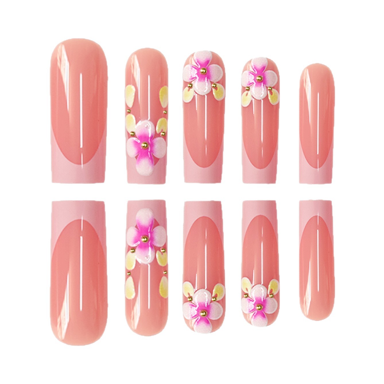 Floral Embellished Nail Art Extensions Acalora