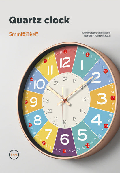 Skanto | Color Time Silent Kids Clock – Educational Design Wall Clock