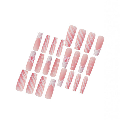 Decorative Press-On Nail Art with Pearl and Bow Accents Acalora