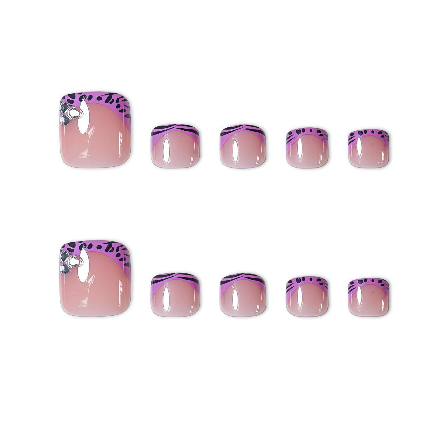 Artistic Press-On Nail Art Set with Unique Patterns Acalora