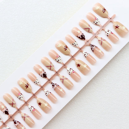 Thematic Press-On Nail Art Set with Charming Designs Acalora