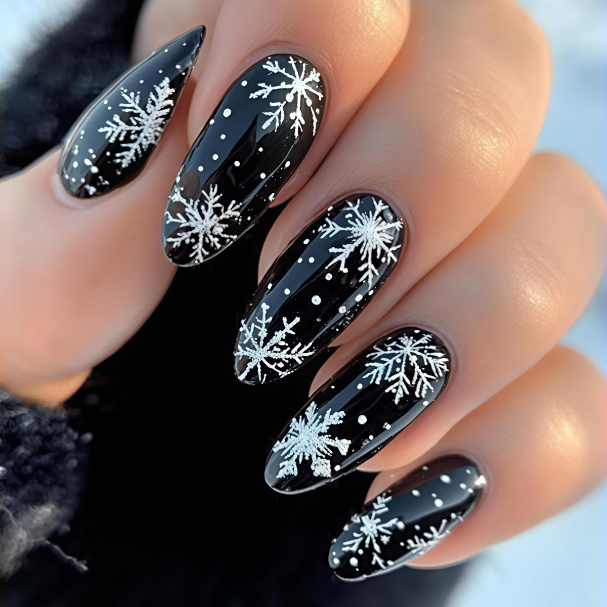 Artistic Winter Snowflake Nail Art Acalora